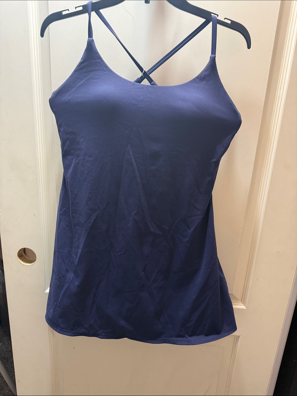 Halara women navy blue 2 - in 1 activity deess build in short pocket size M NWT